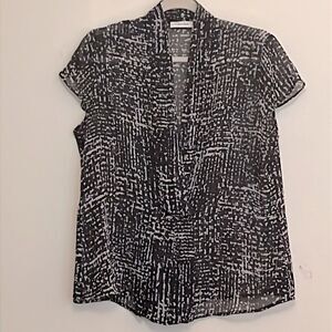 Calvin Klein translucent patterned blouse with camisole size large